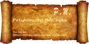 Petykovszky Mónika névjegykártya